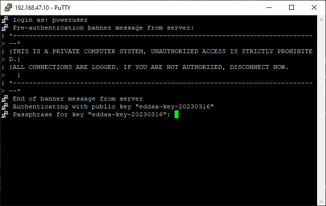Waiting for the private key passphrase
